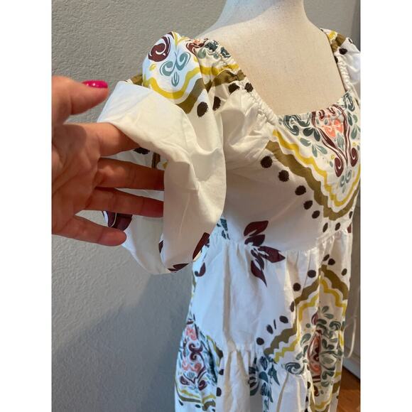 NWT MEADOW RHODES Balloon Sleeve Maxi Dress Sz Med - Picture 3 of 7